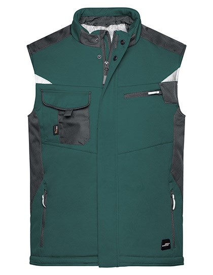 Daiber - Craftsmen Softshell Vest -STRONG- - Dark Green, Black