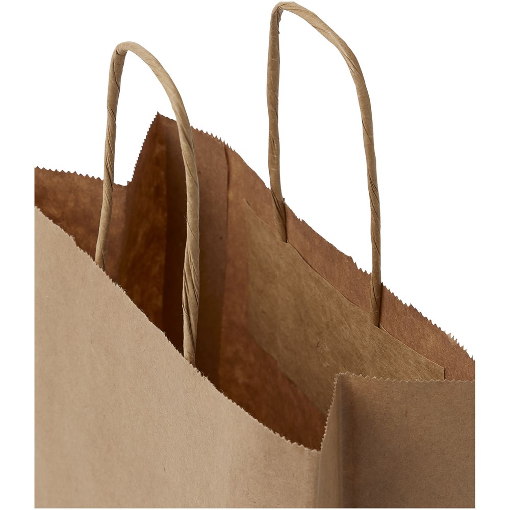Kraftpapiertasche 80 g/m² mit gedrehten Griffen – 18 × 8 × 21 cm