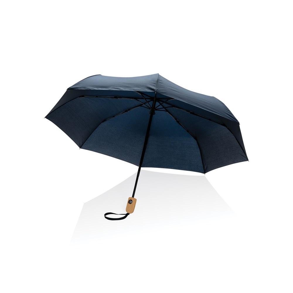21" Impact AWARE™ RPET 190T Bambus-Schirm autom. open/close - navy blau (± PMS 539)