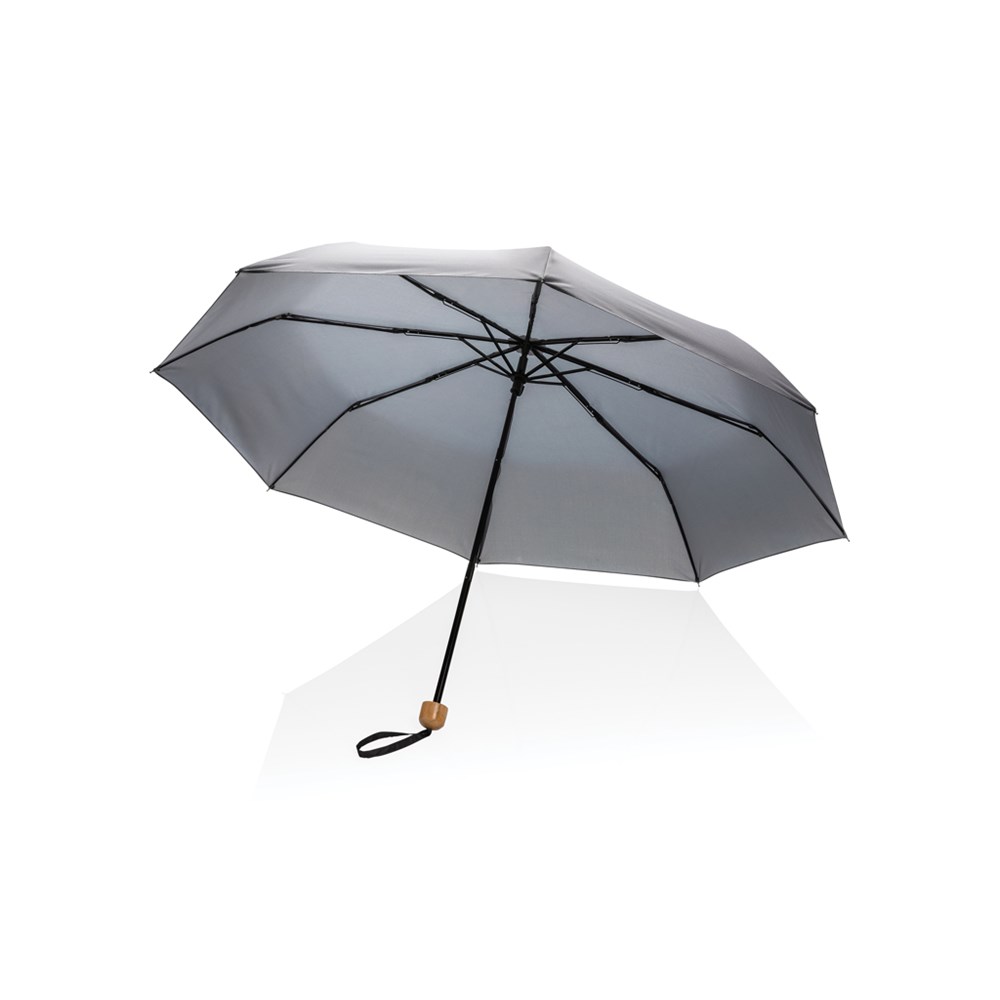 20.5" Impact AWARE™ RPET 190T Pongee Bambus Mini-Schirm - anthrazit (± PMS Cool Grey 11)